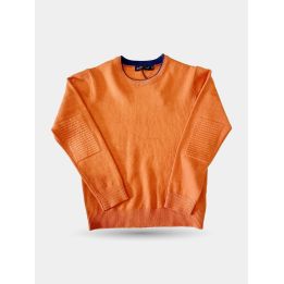 Maglia Jeckerson arancione da bambino vista frontale, girocollo