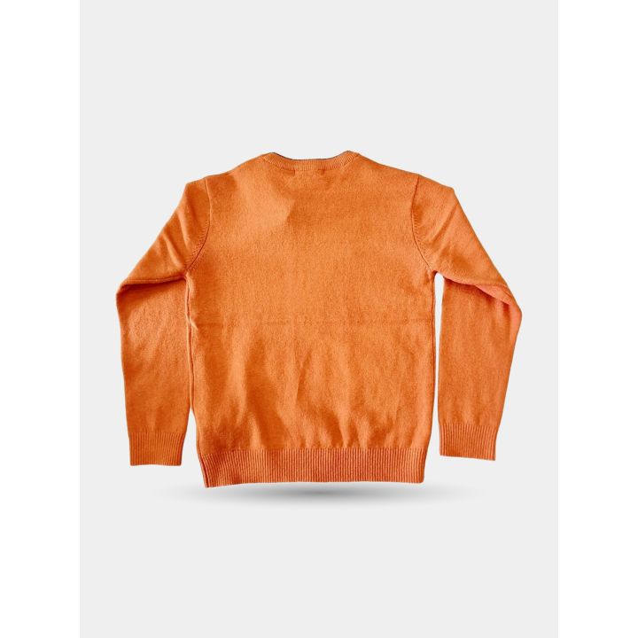 Retro della maglia Jeckerson arancione con polsini a costine