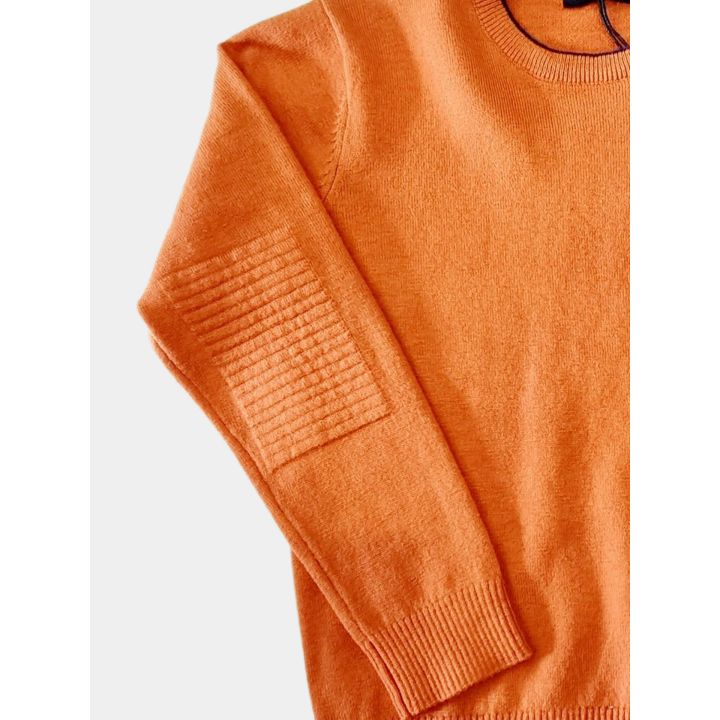 Toppa lavorata a coste sul gomito della maglia Jeckerson arancione
