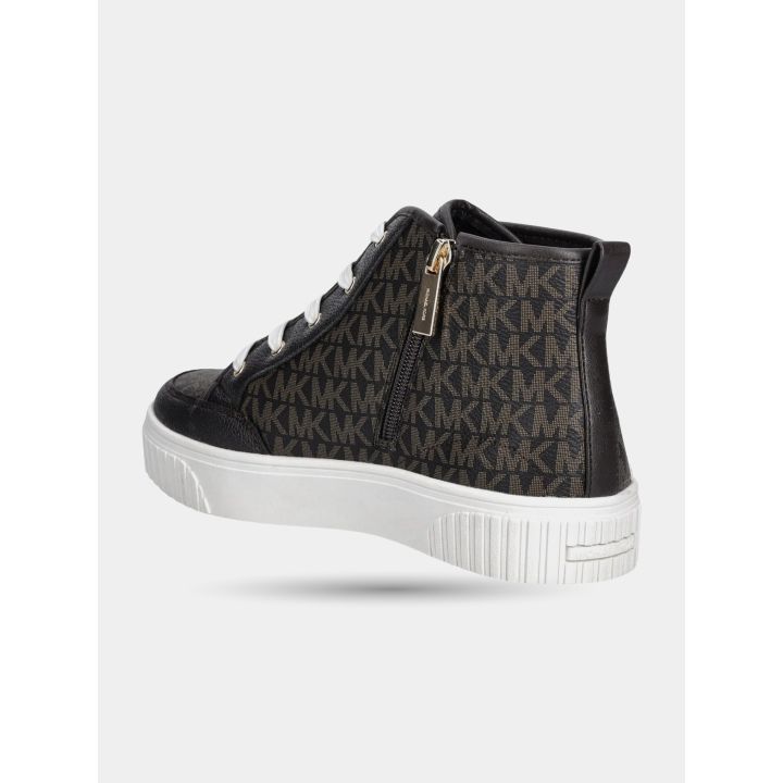 Sneakers alte Michael Kors marroni vista dal lato della zip