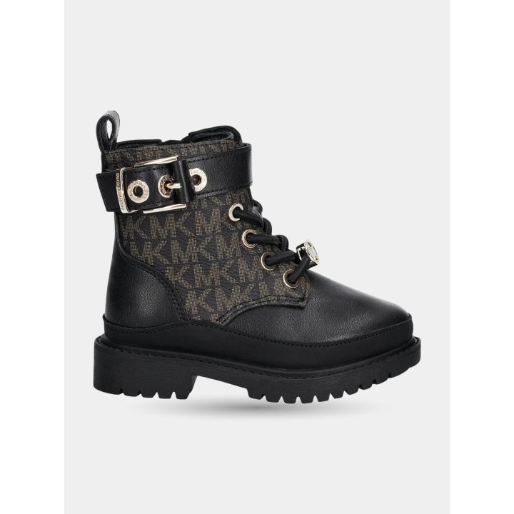 Stivaletto Michael Kors da bambina vista laterale con fibbia dorata