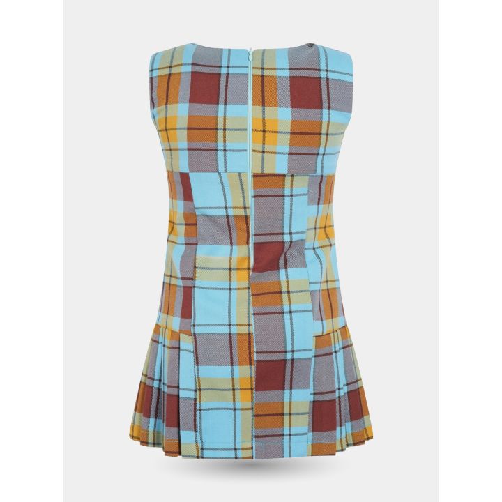 Retro dell'abito scozzese FUN&FUN con zip in tono