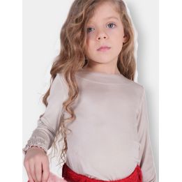 Maglia FUN&FUN beige indossata da una bambina vista frontale