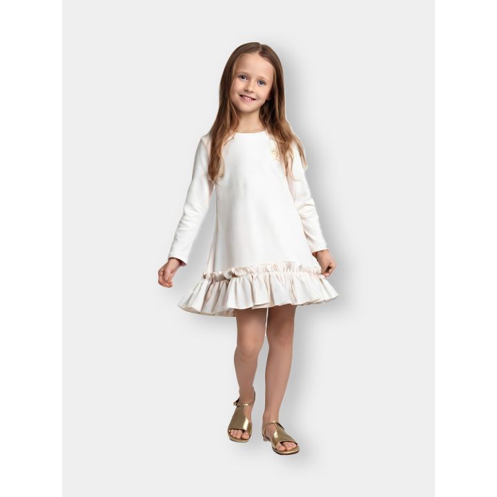 Abito FUN&FUN vaniglia a maniche lunghe indossato da una bambina