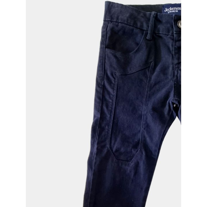 Toppa tono su tono lungo la gamba dei pantaloni Jeckerson blu scuro