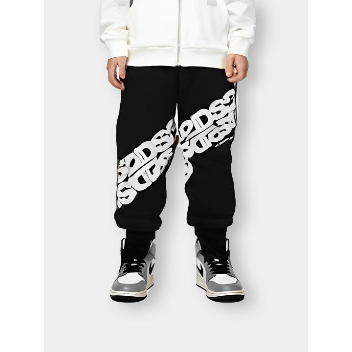 Pantalone nero della tuta DS2 con loghi bianchi in diagonale sulle gambe