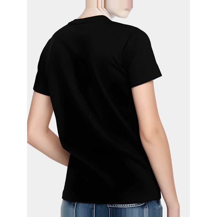 Retro tutto nero della t-shirt DS2 con loghi in diagonale