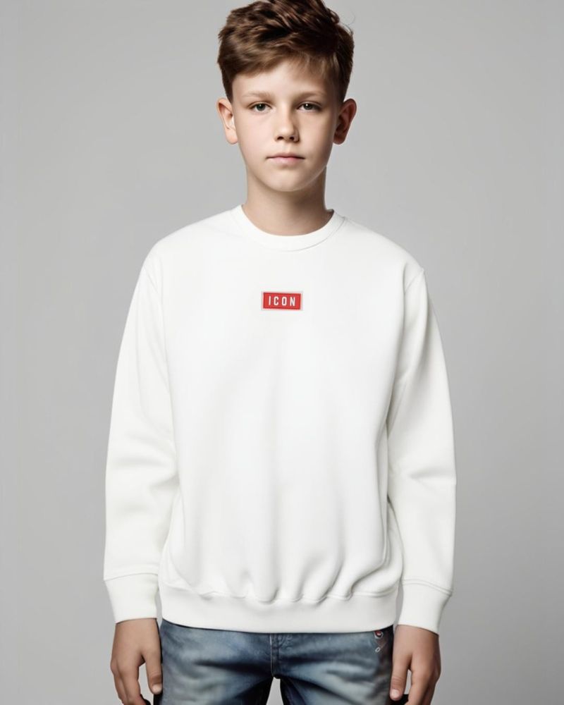 Felpa ICON Bambino Bianco