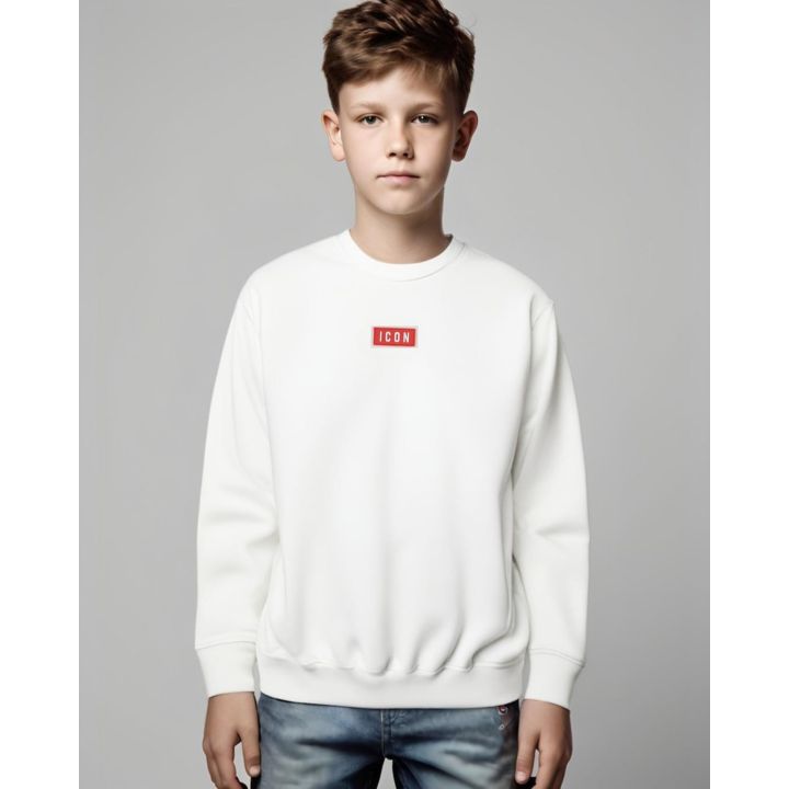 Felpa ICON Bambino Bianco