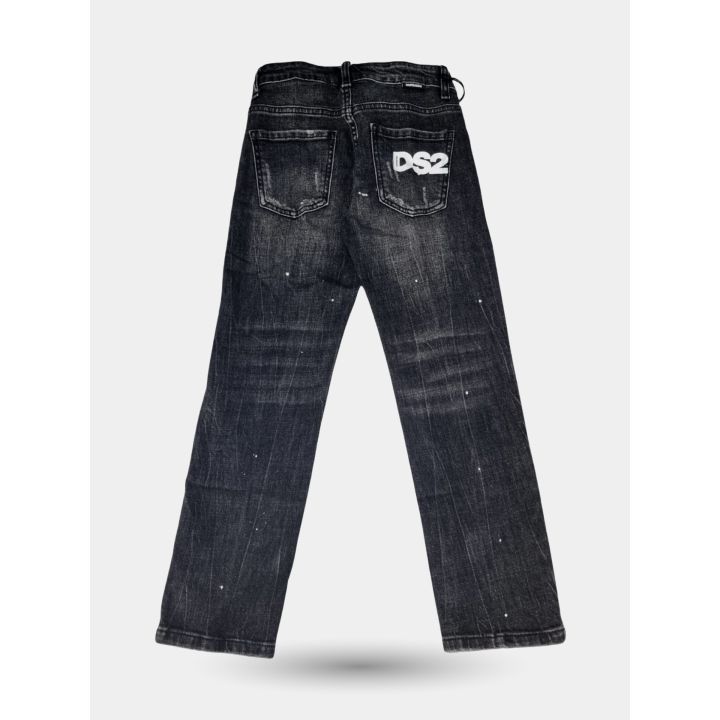 Retro dei jeans DS2 neri con logo bianco sulla tasca