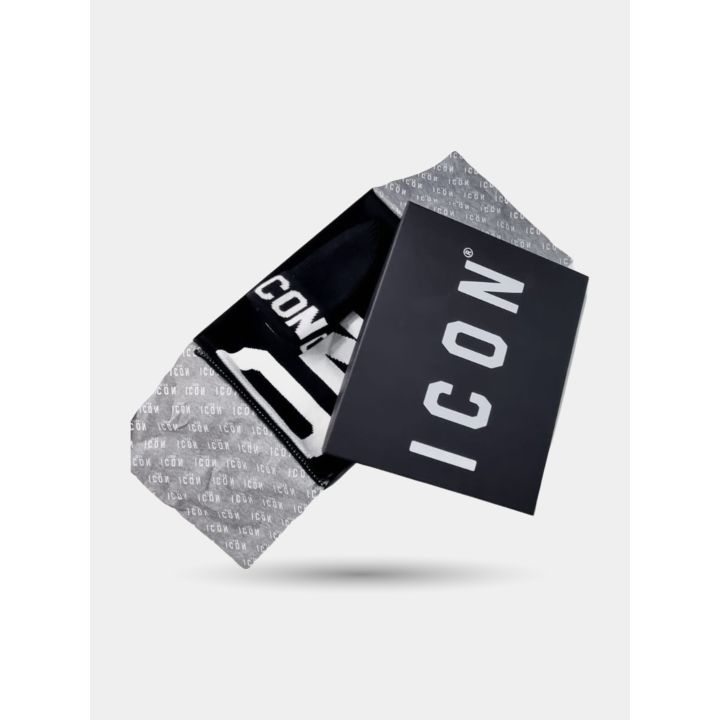 Confezione regalo ICON nera con cappello e sciarpa nella velina logata