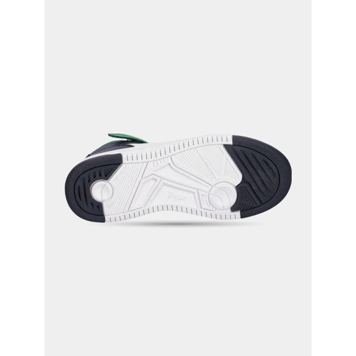 Suola bianca e blu delle sneakers alte Polo Ralph Lauren