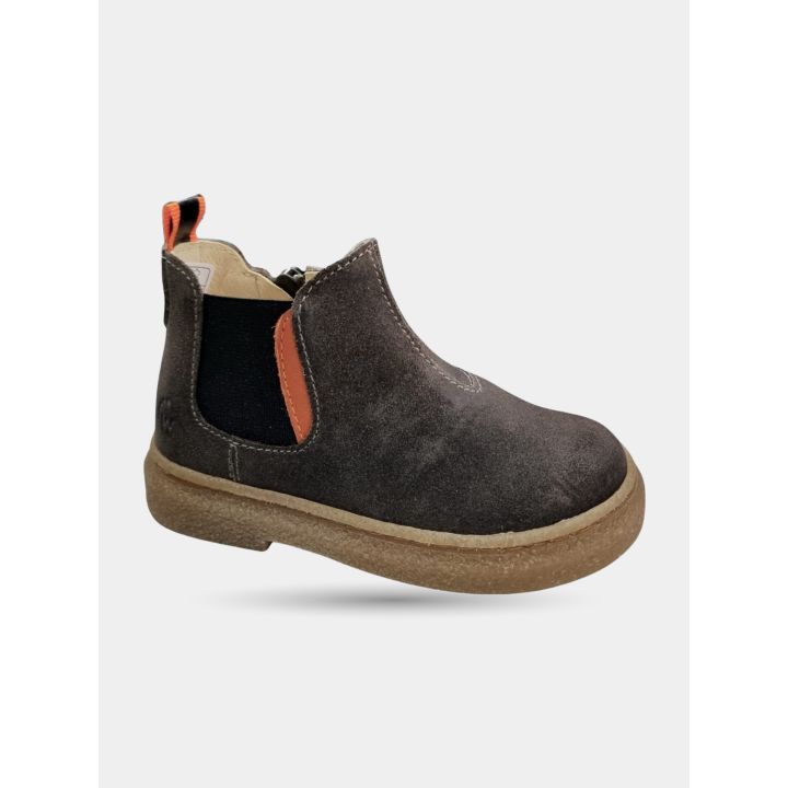Stivaletto Walkey fango di tre quarti con l'elastico nero e arancione