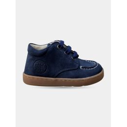 Sneakers alte Naturino blu navy da bambino con lacci, vista laterale