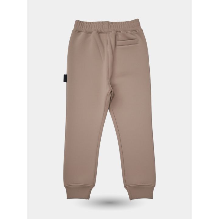 Retro del pantalone tuta GCDS fango con tasca e polsini alle caviglie