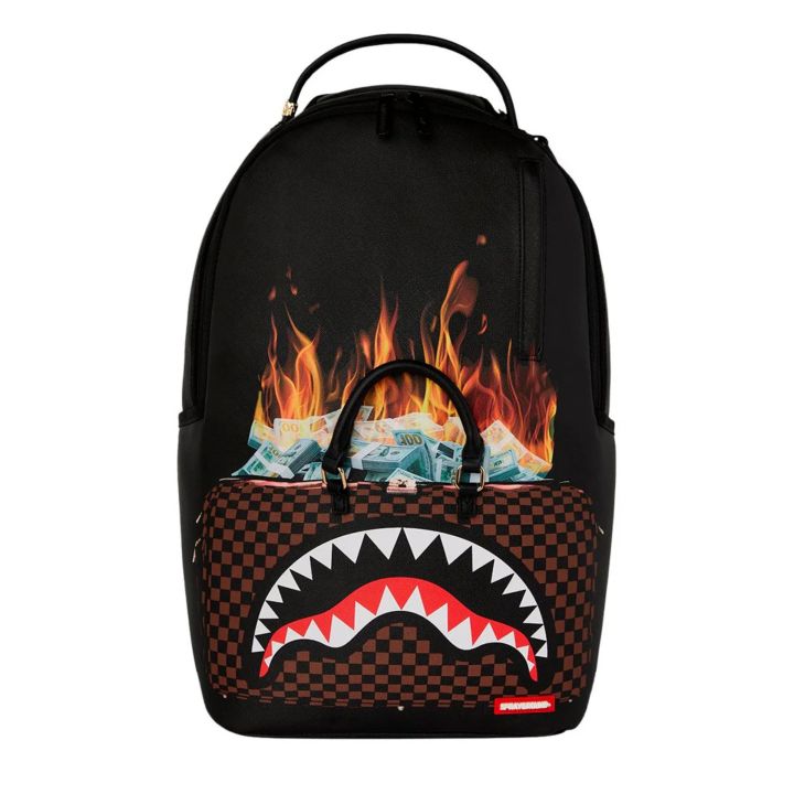 Zaino Sprayground Nero BAG OF MONEY ON FIRE | Tamaiti