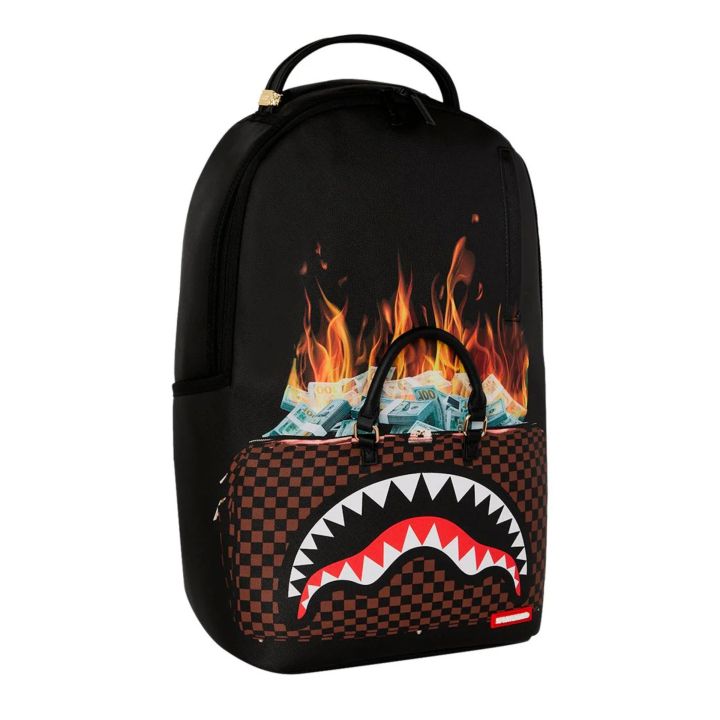 Zaino Sprayground Nero BAG OF MONEY ON FIRE | Tamaiti