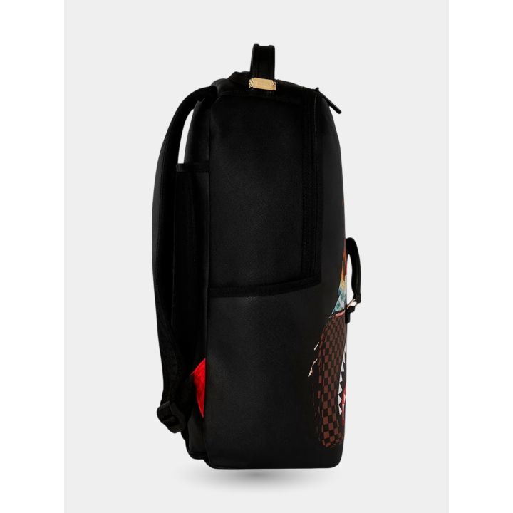Fianco dello zaino Sprayground nero con tasca laterale