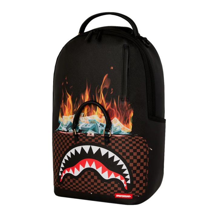 Zaino Sprayground Nero BAG OF MONEY ON FIRE | Tamaiti