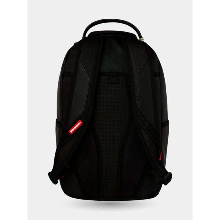 Retro dello zaino nero con schienale imbottito e spallacci