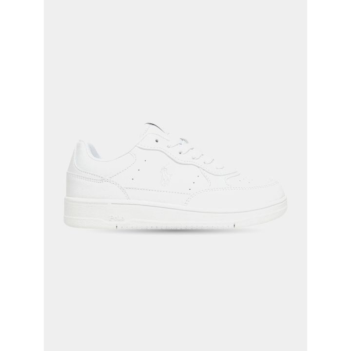 Sneakers Polo Ralph Lauren bianche con lacci, vista laterale