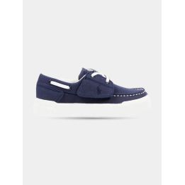 Mocassino da barca Polo Ralph Lauren blu con strappo, vista laterale