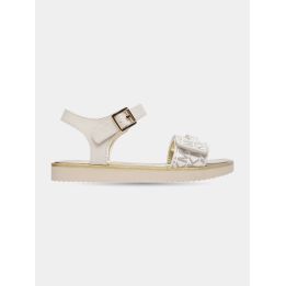 Sandalo Michael Kors beige da bambina vista laterale con zeppa crema