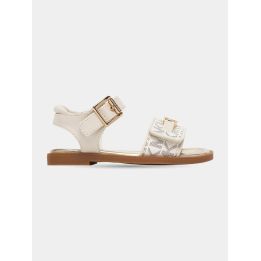 Sandalo Michael Kors beige da bambina vista laterale con fibbia dorata