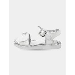 Sandalo Michael Kors bianco glitter da bambina vista laterale con zeppa