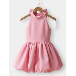 Abito FUN&FUN fucsia sulla gruccia con scollo all'americana e gonna a palloncino
