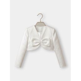 Bolero bianco FUN&FUN con maxi fiocco vista frontale