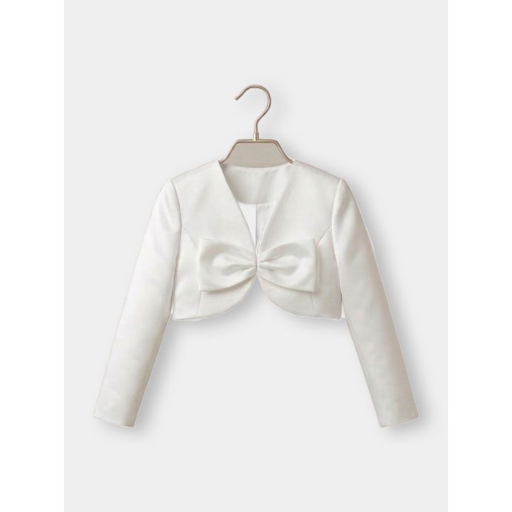Bolero bianco FUN&FUN con maxi fiocco vista frontale