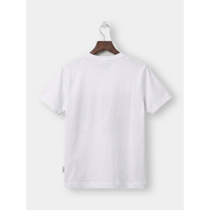 Retro della t-shirt ICON bianca con fascia grigia, senza stampe