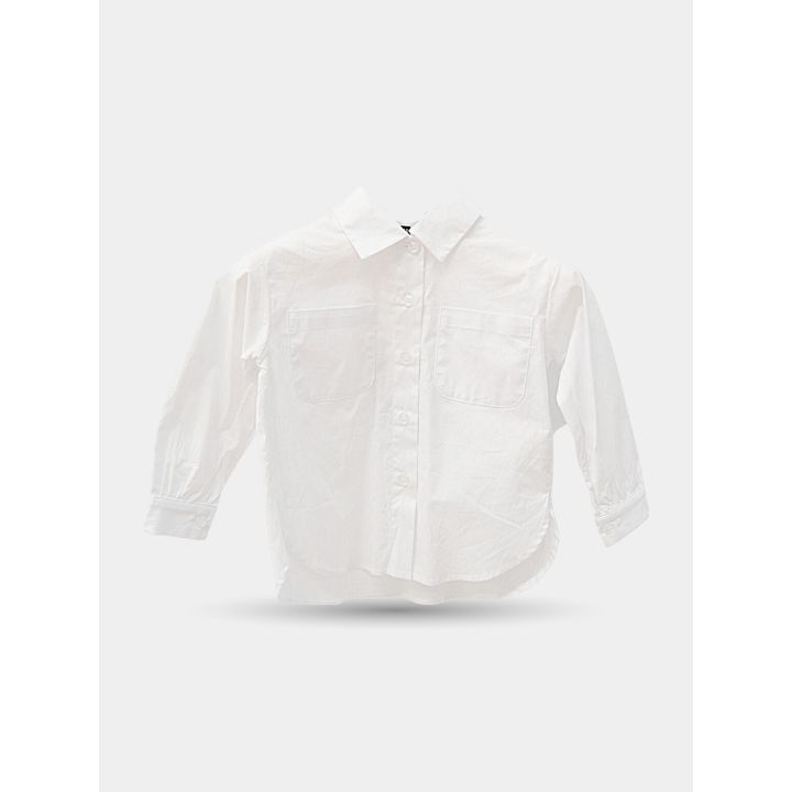 Camicia bianca Manila Grace con doppio taschino, vista frontale