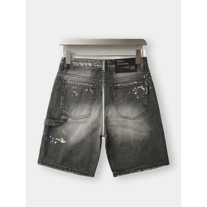Retro dei bermuda jeans Patriot grigi con passante laterale