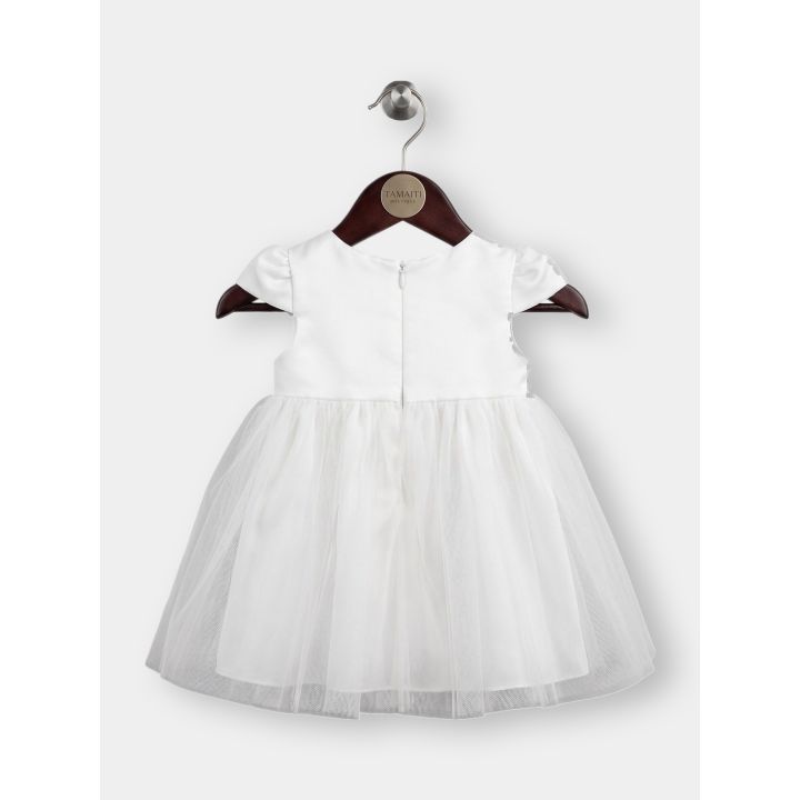Retro dell'abito bianco FUN&FUN con zip e gonna in tulle