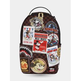 Zaino Sprayground Topolino Global Mogul vista frontale con grafiche vintage
