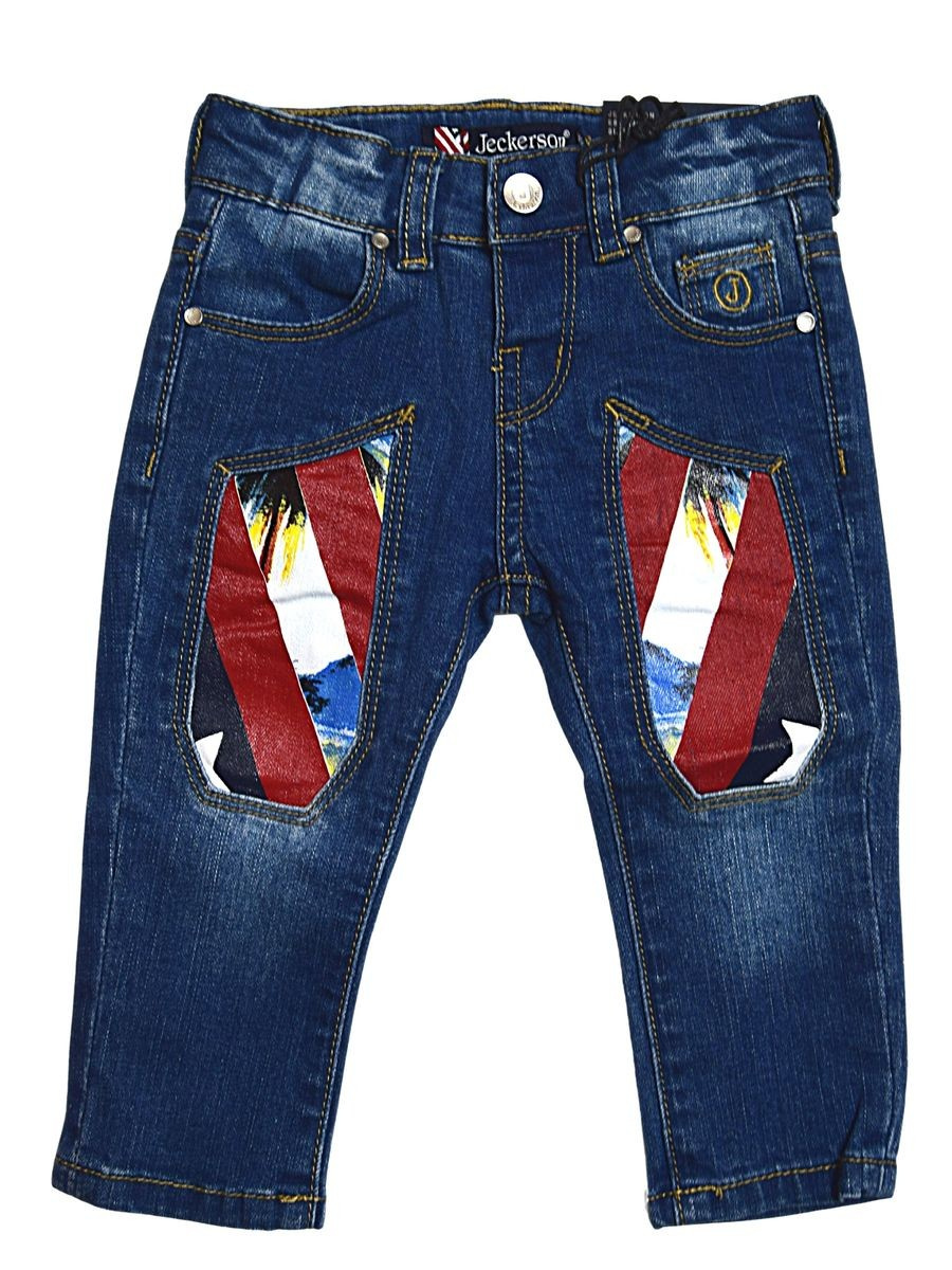 Jeckerson Abbigliamento Pantaloni Casual Jeans Blu Bimbo Cotone