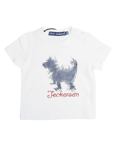 Jeckerson Abbigliamento T-Shirt e Polo Casual T-shirt Bianco Bimbo Cotone