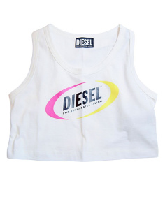 Diesel Abbigliamento T-Shirt e Polo Casual Canotta Bianco Unisex bambino Cotone