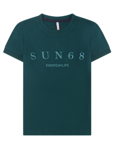SUN68 Abbigliamento Maglieria Casual T-shirt Verde Bambini e ragazzi Cotone
