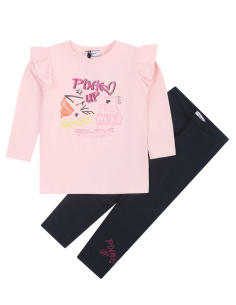 Pinko Abbigliamento Completi Casual Completo Rosa Bambine e ragazze Cotone