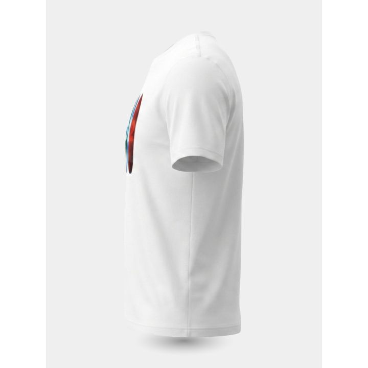 T-shirt DS2 bianca con tavole da surf vista di lato