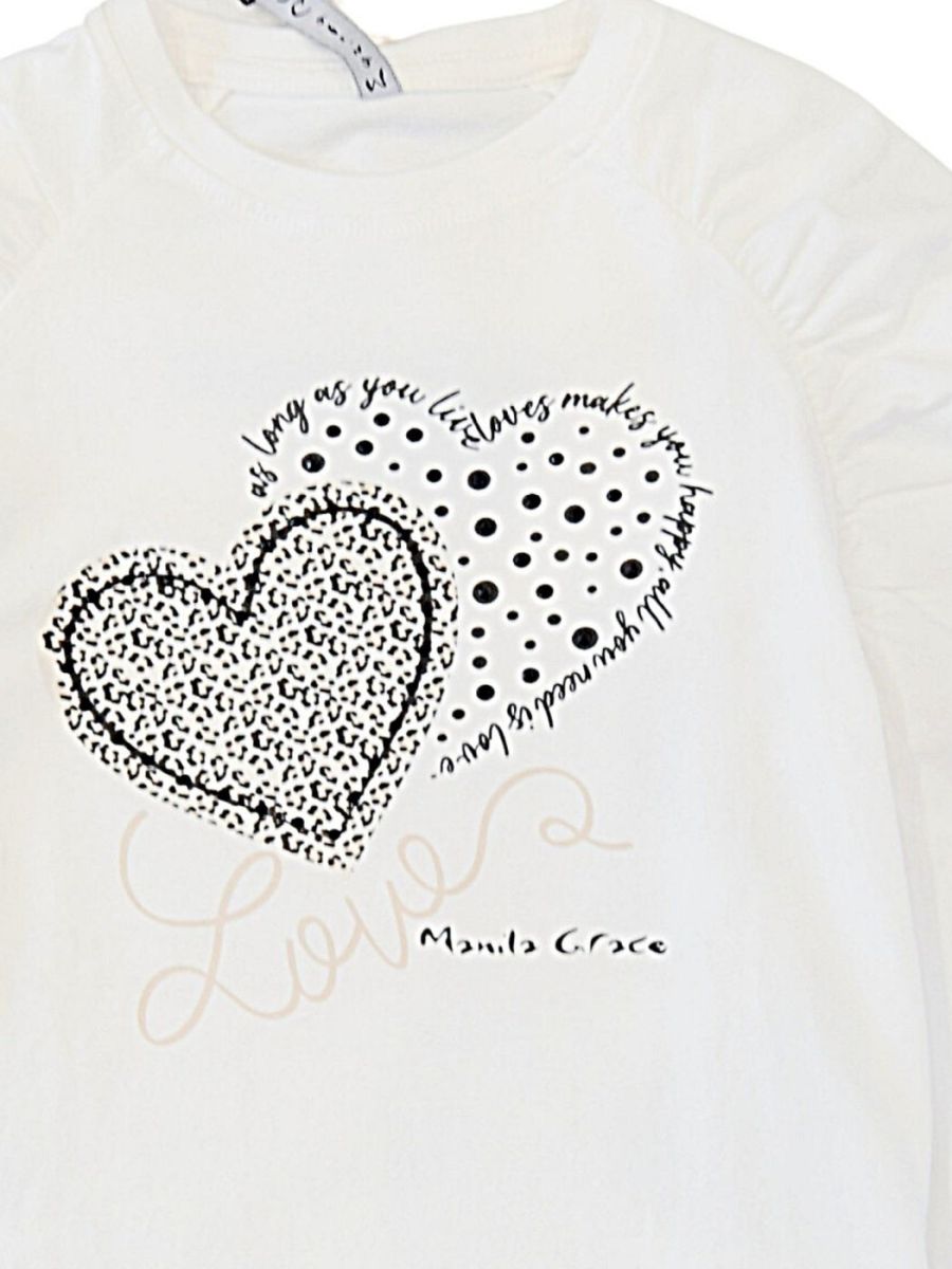 T-shirt Manila Grace Bambine e ragazze Bianco - Autunno/Inverno