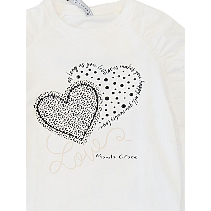 T-shirt Manila Grace Bambine e ragazze Bianco - Autunno/Inverno