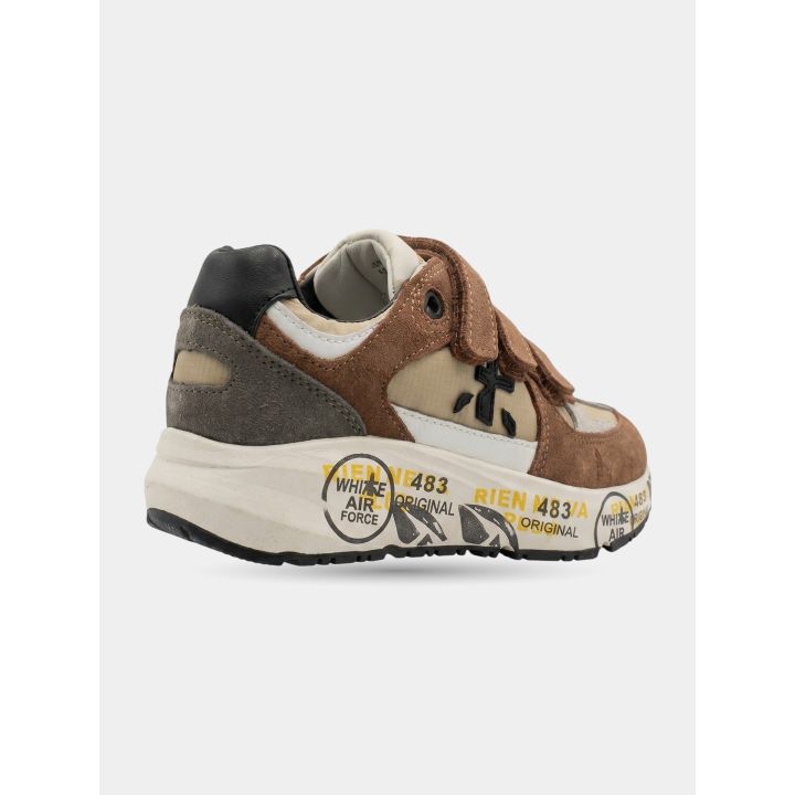 Talloncino nero e suola alta delle sneakers Premiata marroni