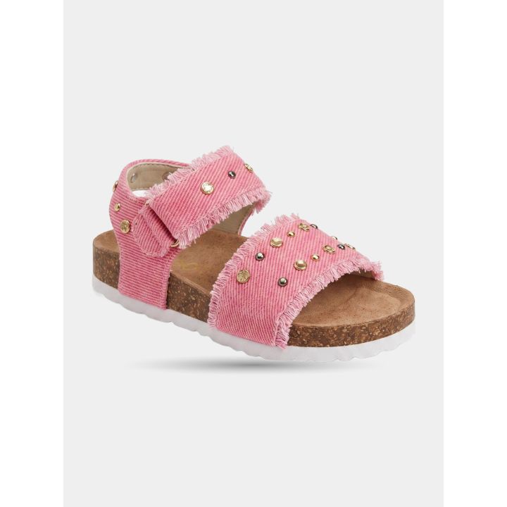 Sandali Colors of California da bambina in jeans rosa, vista di tre quarti