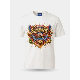 T-shirt Art Supermoney Las Vegas bianca vista frontale con lo stemma e l'aquila