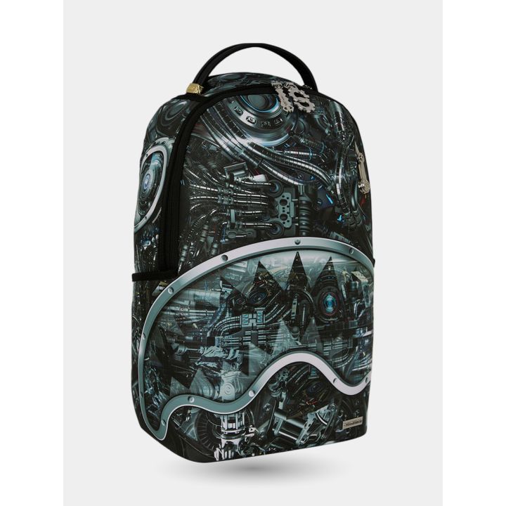 Zaino Sprayground Cybershark visto di tre quarti dall'altro lato