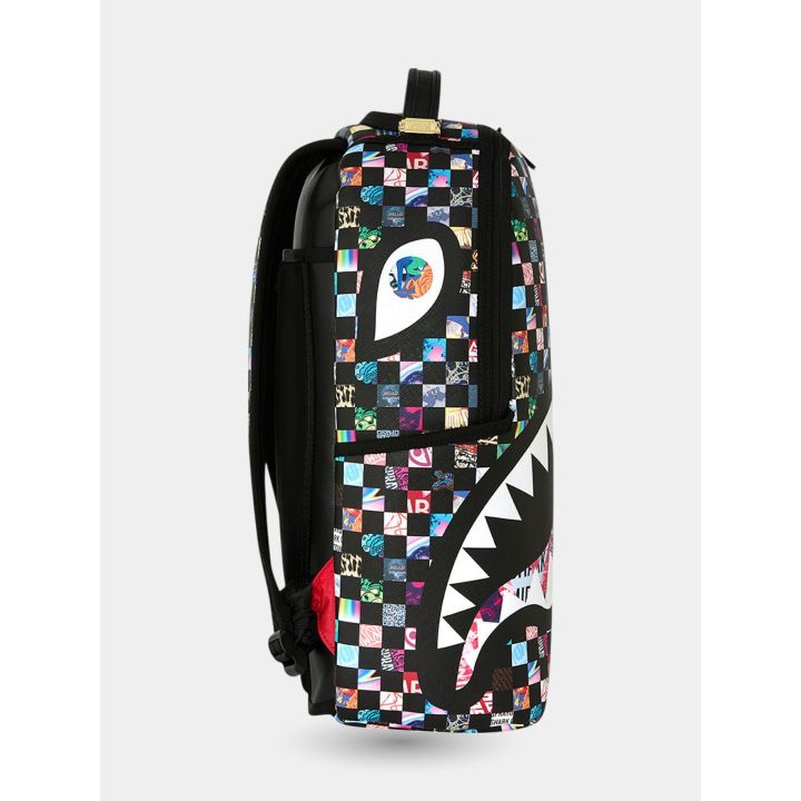 Fianco dello zaino Crazy Check con occhio di squalo